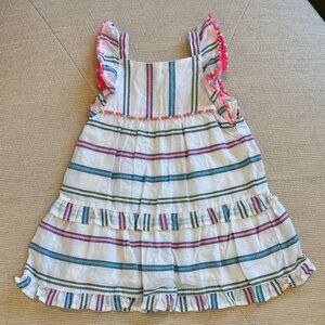 Cat & Jack Striped Ruffle Dress - Blue, Pink, Yellow